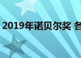 2019年诺贝尔奖 各项获奖人员名单及其成就