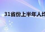 31省份上半年人均消费榜 附最新数据报告