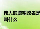 伟大的愿望改名是怎么回事伟大的愿望改名后叫什么