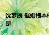 沈梦辰 催婚根本催不动海涛 不结婚的原因竟是
