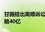 甘薇提出离婚诉讼怎么回事甘薇竟向贾跃亭索赔40亿