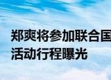 郑爽将参加联合国大会是什么情况郑爽十二月活动行程曝光