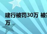 建行被罚30万 被罚是什么原因为什么被罚30万