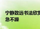 宁静致远书法欣赏 宁静让你思路清晰遇事不急不躁