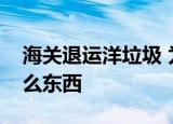 海关退运洋垃圾 为什么会退回洋垃圾都是什么东西