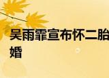 吴雨霏宣布怀二胎什么情况吴雨霏什么时候结婚