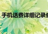 手机话费详细记录查询（手机话费详单查询）