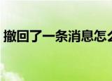 撤回了一条消息怎么删（撤回了一条消息并）