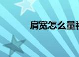 肩宽怎么量视频（肩宽怎么量）