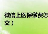 微信上医保缴费怎么交（微信上医保缴费怎么交）