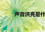 声音洪亮是什么意思（声音洪亮）