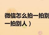 微信怎么拍一拍别人说过的内容（微信怎么拍一拍别人）