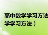 高中数学学习方法的文献综述怎么写（高中数学学习方法）