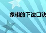 象棋的下法口诀及解释（象棋的下法）