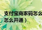 支付宝商家码怎么开通收款码（支付宝商家码怎么开通）