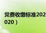 党费收缴标准2020最低标准（党费收缴标准2020）