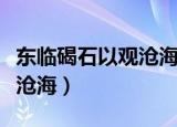 东临碣石以观沧海朗诵小男孩（东临碣石以观沧海）