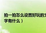 拍一拍怎么设置好玩的文字搞笑（拍一拍怎么设置好玩的文字有什么）