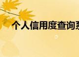 个人信用度查询系统（个人信用度查询）