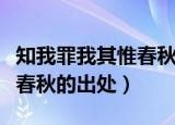 知我罪我其惟春秋是什么意思（知我罪我其惟春秋的出处）