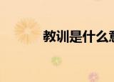 教训是什么意思（教训的解释）