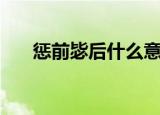 惩前毖后什么意思（惩前毖后指什么）