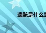 遗骸是什么意思（遗骸的解释）