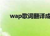 wap歌词翻译成中文（wap歌词翻译）