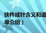 铁杵成针含义和道理（铁杵成针含义和道理简单介绍）