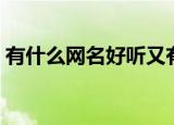 有什么网名好听又有内涵（比较好听的网名）