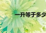 一升等于多少吨（一升是多少吨）