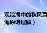观沧海中的秋风萧瑟的萧瑟是什么意思（观沧海原诗理解）