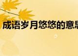 成语岁月悠悠的意思（成语岁月悠悠的解释）