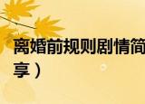 离婚前规则剧情简介（离婚前规则剧情简介分享）