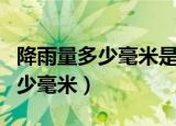 降雨量多少毫米是什么意思（什么是降雨量多少毫米）