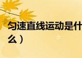 匀速直线运动是什么意思（匀速直线运动指什么）