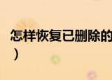 怎样恢复已删除的照片（恢复手机误删的照片）