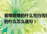 碧绿碧绿的什么雪白雪白的什么（碧绿碧绿的什么雪白雪白的什么怎么造句）