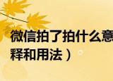 微信拍了拍什么意思怎么用（微信拍了拍的解释和用法）
