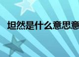 坦然是什么意思意思（坦然的意思是什么）