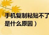 手机复制粘贴不了怎么办（手机复制粘贴不了是什么原因）