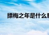 摽梅之年是什么意思（摽梅之年的解释）