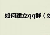 如何建立qq群（如何申请建立一个QQ群）