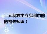 二元制君主立宪制中的二元是什么意思（二元制君主立宪制的相关知识）