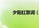 夕阳红歌词（夕阳红歌词是什么）