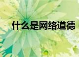 什么是网络道德（网络道德的名词解释）