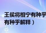 王侯将相宁有种乎的意思是什么（王侯将相宁有种乎解释）