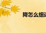 降怎么组词（汉字降组词）