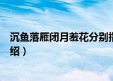 沉鱼落雁闭月羞花分别指谁（沉鱼落雁闭月羞花分别指谁介绍）