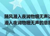 随风潜入夜润物细无声这句诗的意思是什么（怎么理解随风潜入夜润物细无声的意思）